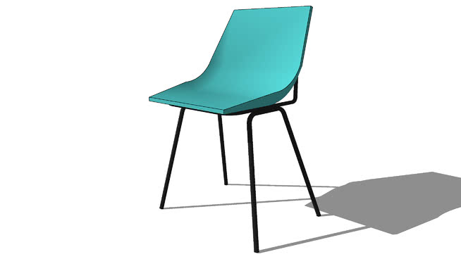guariche蓝色的椅子， 室内模型 sketchup室内模型下载 第1张