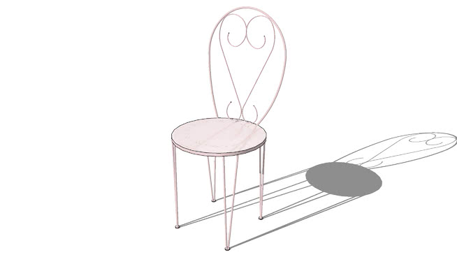 玛丽玫瑰椅，室内模型 sketchup室内模型下载 第1张