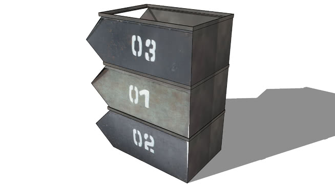 盒子容器模型-编号173935 sketchup室内模型下载 第1张