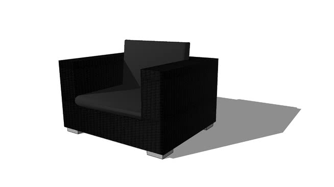 单人休闲椅扶手椅软椅沙发模型-编号174352 sketchup室内模型下载 第1张