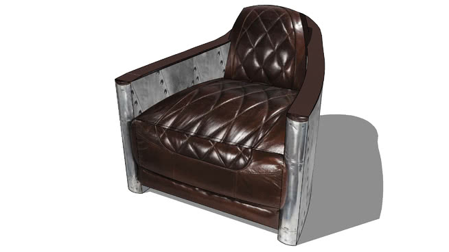 单人休闲椅扶手椅软椅沙发模型-编号174397 sketchup室内模型下载 第1张