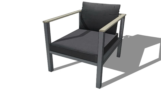 单人休闲椅扶手椅软椅沙发模型-编号174457 sketchup室内模型下载 第1张
