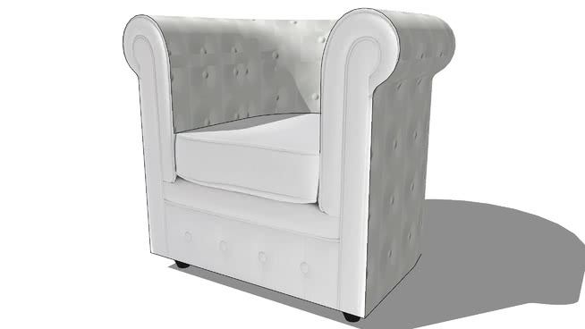 单人休闲椅扶手椅软椅沙发模型-编号174481 sketchup室内模型下载 第1张