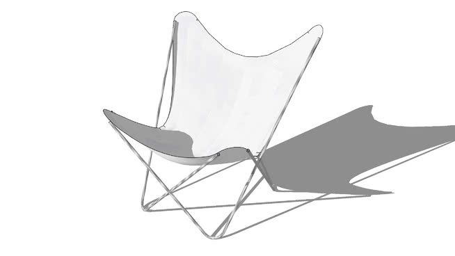 白色易椅，室内模型 sketchup室内模型下载 第1张