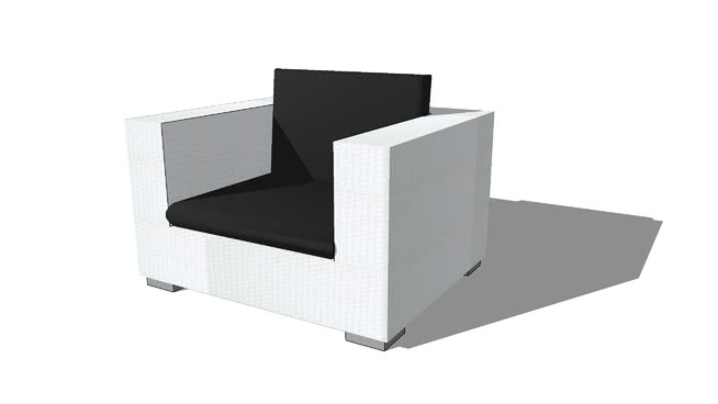 单人休闲椅扶手椅软椅沙发模型-编号174541 sketchup室内模型下载 第1张