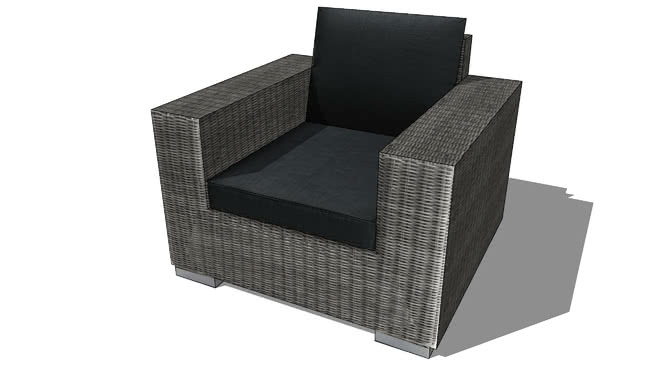 单人休闲椅扶手椅软椅沙发模型-编号174553 sketchup室内模型下载 第1张