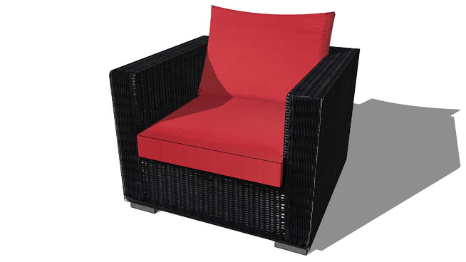 单人休闲椅扶手椅软椅沙发模型-编号174568 sketchup室内模型下载 第1张