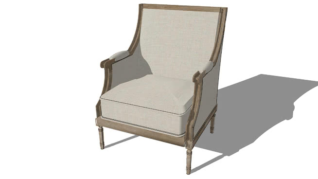 卡萨诺瓦米色椅子，室内模型 sketchup室内模型下载 第1张