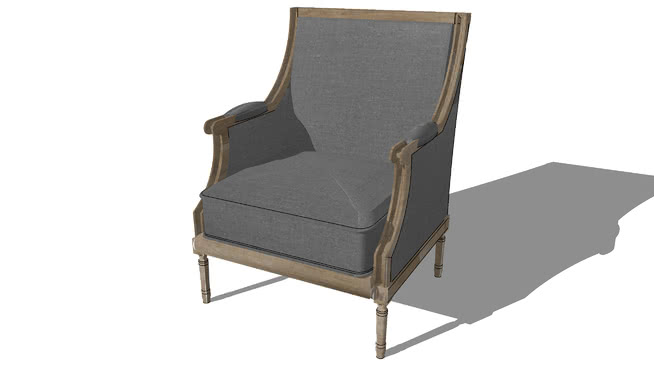 卡萨诺瓦灰色的椅子，室内模型 sketchup室内模型下载 第1张