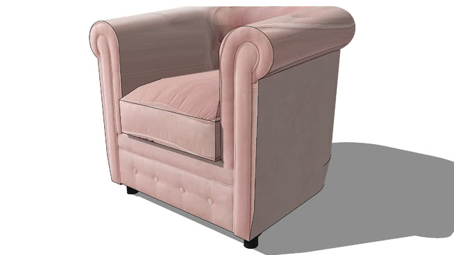 切斯特菲尔德玫瑰椅，室内模型 sketchup室内模型下载 第1张