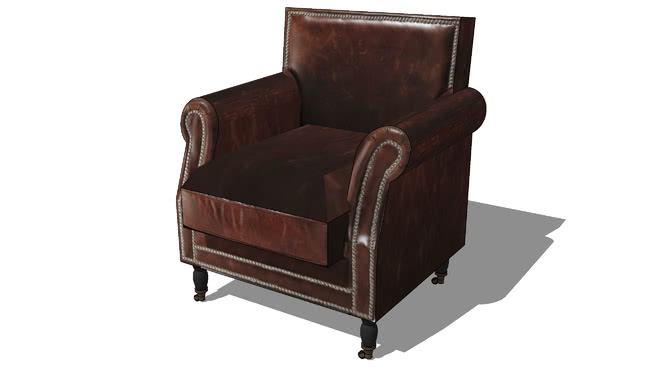 花花公子的棕色皮椅， 649室内模型 sketchup室内模型下载 第1张