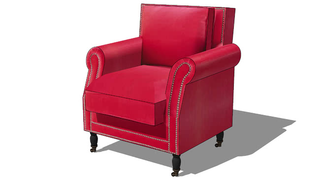 花花公子桃红色椅子， 390室内模型 sketchup室内模型下载 第1张