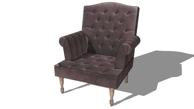 多切斯特天鹅绒椅子鼹鼠，室内模型 sketchup室内模型下载 第1张