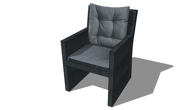 灰色的广场花园椅，室内模型 sketchup室内模型下载 第1张
