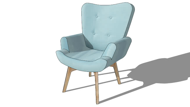 冰山蓝椅，室内模型 sketchup室内模型下载 第1张
