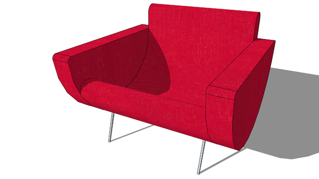 椅子guariche红133132室内模型 sketchup室内模型下载 第1张