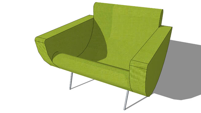 guariche绿色椅子，室内模型 sketchup室内模型下载 第1张