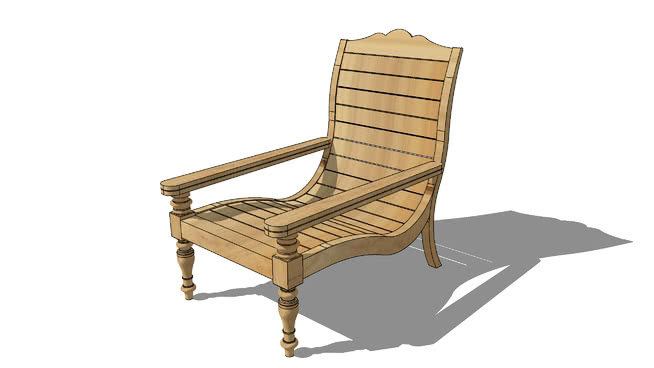 躺椅模型-编号175084 sketchup室内模型下载 第1张