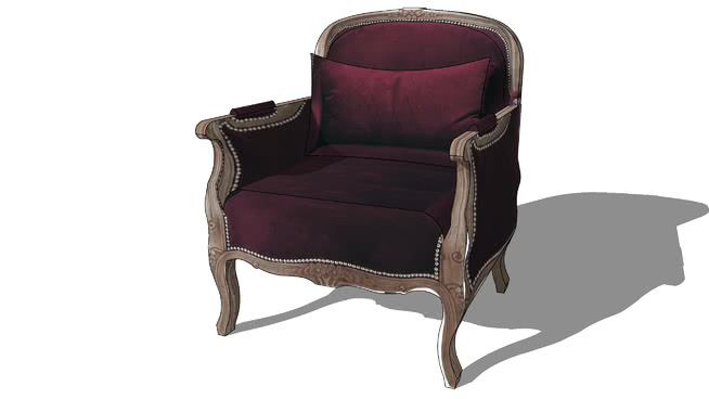 紫色的椅子详介，室内模型 sketchup室内模型下载 第1张