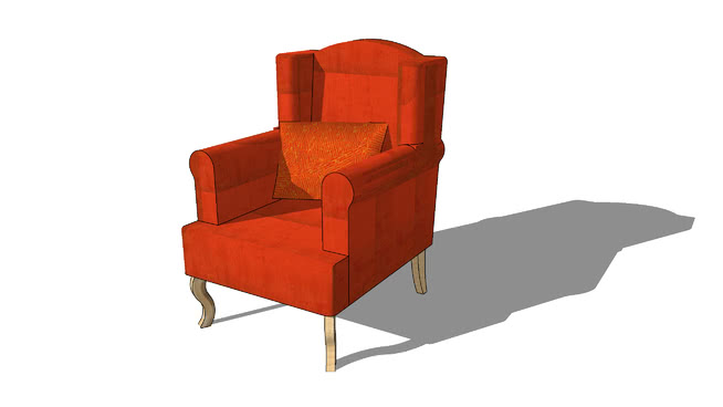 橙色椅子查理28室内模型 sketchup室内模型下载 第1张