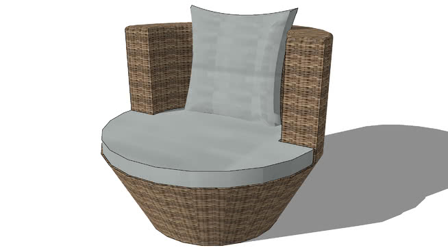 灰色圆椅圣拉斐尔，室内模型 sketchup室内模型下载 第1张