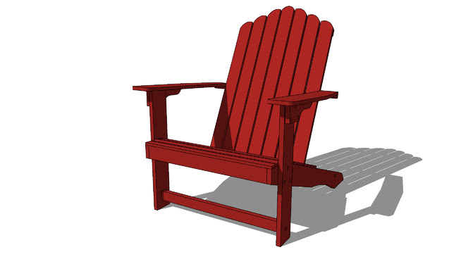 红色的椅子波特兰，，室内模型 sketchup室内模型下载 第1张