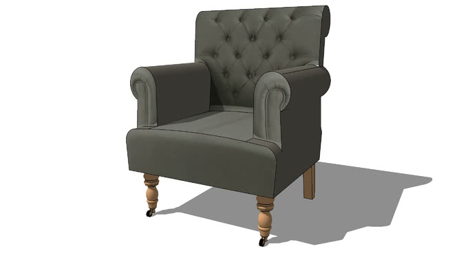 鼹鼠林椅奥古斯丁，室内模型。 sketchup室内模型下载 第1张