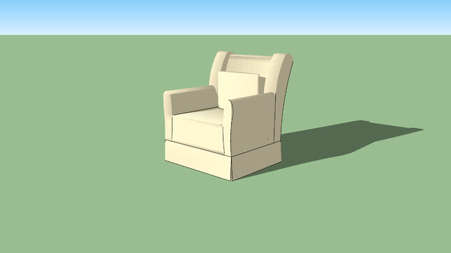 米色座椅罩的平房，，,室内模型文献。 sketchup室内模型下载 第1张