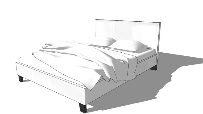 白色的禅床，室内模型 sketchup室内模型下载 第1张