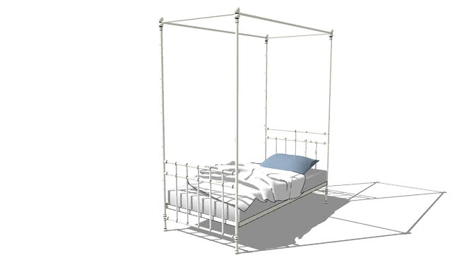锡拉库萨地方床1，白，,室内模型 sketchup室内模型下载 第1张