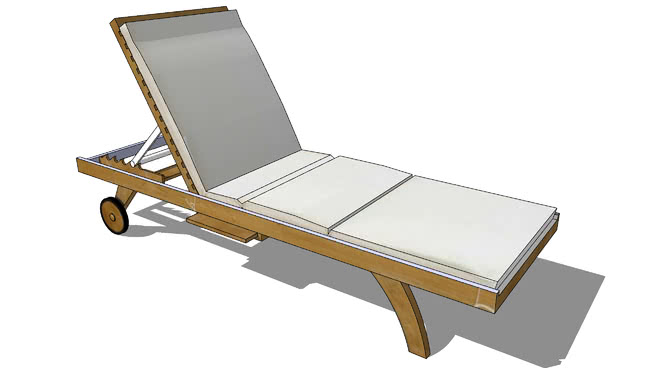 度假户外花园沙滩日光浴躺椅-编号178313 sketchup室内模型下载 第1张