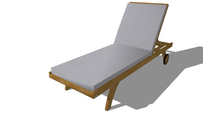 度假户外花园沙滩日光浴躺椅-编号178331 sketchup室内模型下载 第1张