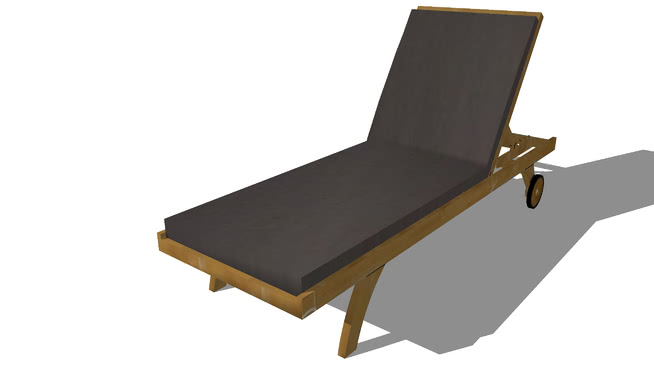 度假户外花园沙滩日光浴躺椅-编号178337 sketchup室内模型下载 第1张