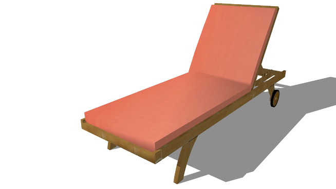 度假户外花园沙滩日光浴躺椅-编号178343 sketchup室内模型下载 第1张