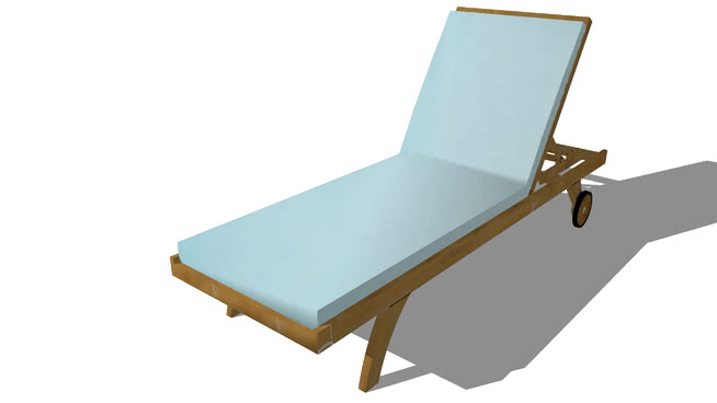 度假户外花园沙滩日光浴躺椅-编号178346 sketchup室内模型下载 第1张