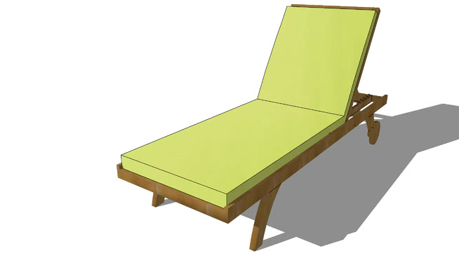 度假户外花园沙滩日光浴躺椅-编号178356 sketchup室内模型下载 第1张