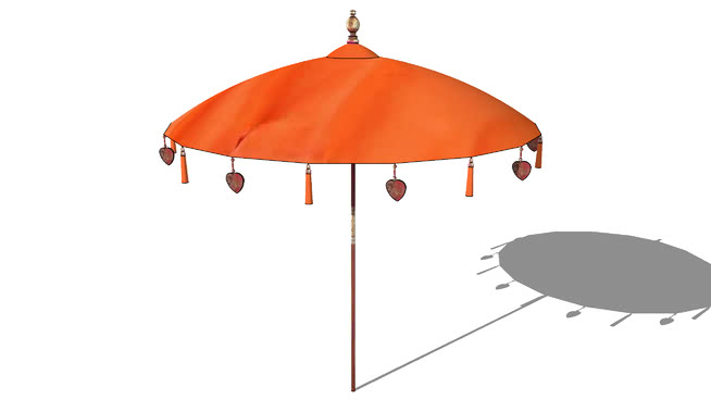 巴厘岛的橙色遮阳伞，室内模型 sketchup室内模型下载 第1张