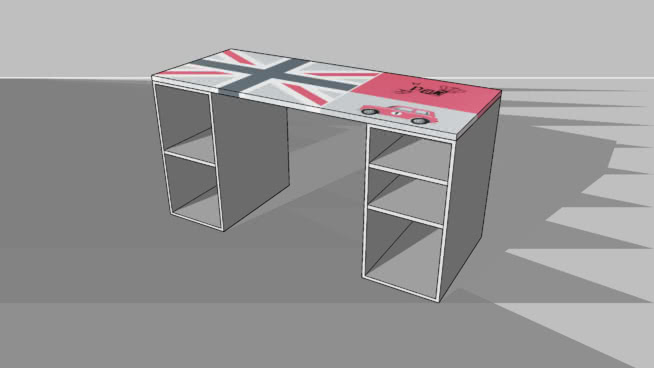 桌面roseu2fdrapeau可逆英语台，室内模型 sketchup室内模型下载 第1张
