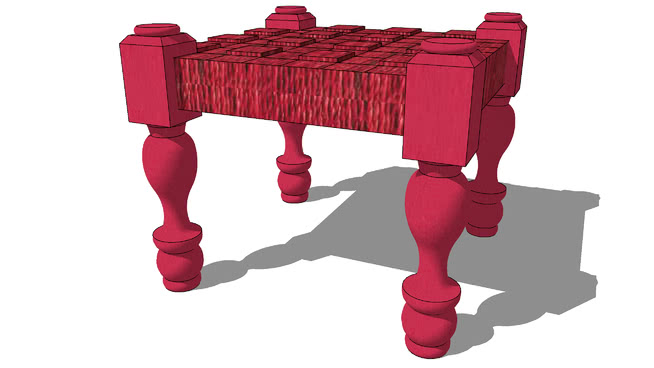 脚踏搁脚凳方型沙发-编号180503 sketchup室内模型下载 第1张