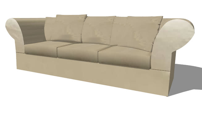 罗马，座沙发米色，，室内模型 sketchup室内模型下载 第1张