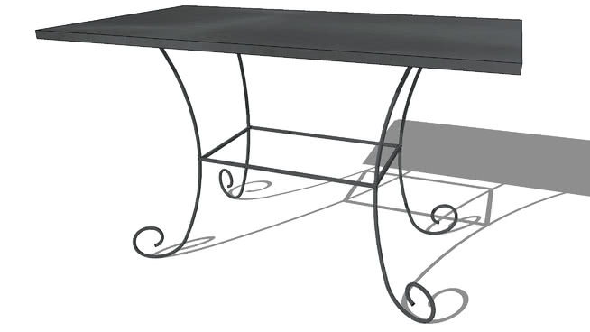 圣日尔曼铁艺桌子模型-编号182621 sketchup室内模型下载 第1张