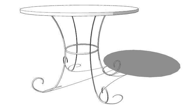 圣日尔曼铁艺桌子模型-编号182630 sketchup室内模型下载 第1张