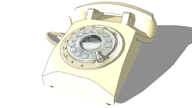 古董电话装饰模型-编号183254 sketchup室内模型下载 第1张
