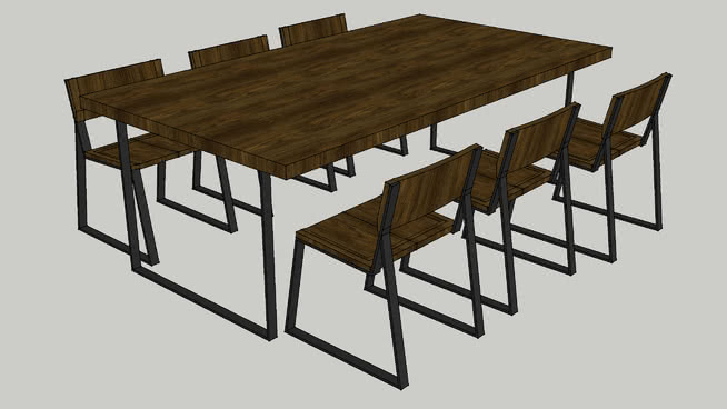 桌椅模型-编号184781 sketchup室内模型下载 第1张