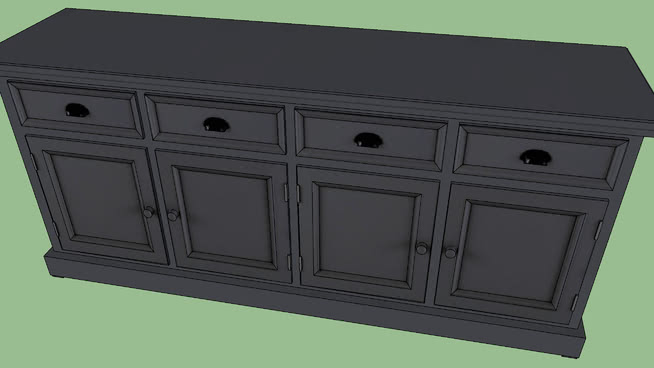 餐边柜模型-编号185054 sketchup室内模型下载 第1张