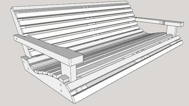 简易CNC甲板-门廊-户外UV2室外摆动 sketchup室内模型下载 第1张