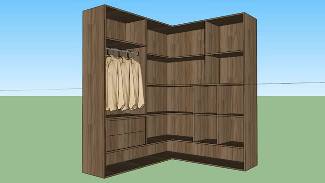 衣柜衣橱模型-编号185838 sketchup室内模型下载 第1张