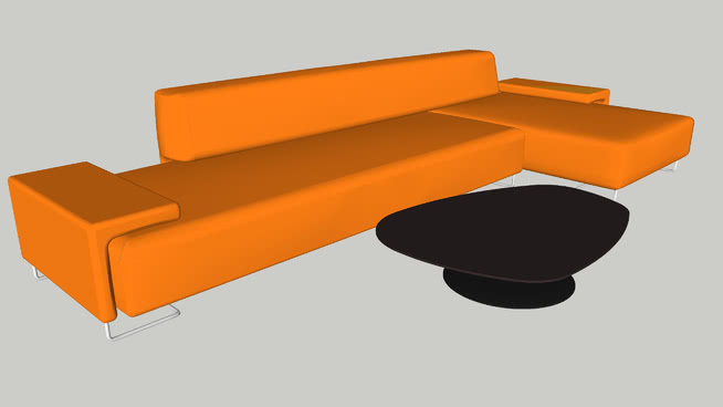 摩洛索低地沙发和凤凰桌 sketchup室内模型下载 第1张