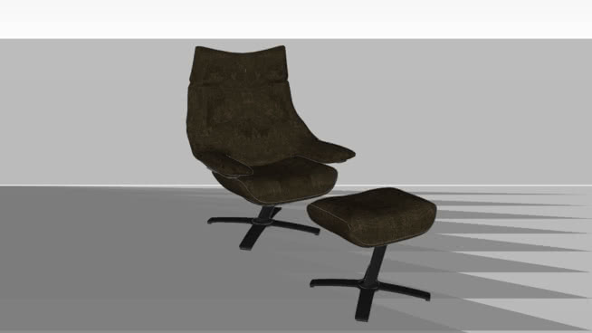 NATUZI RVIVE俱乐部国王扶手椅604K 704 sketchup室内模型下载 第1张