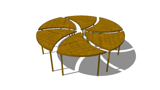 分段式咖啡桌 sketchup室内模型下载 第1张